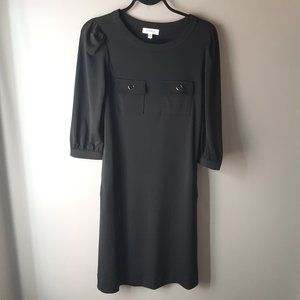 Monteau Black Straight Casual Dress with Pockets | New! Medium